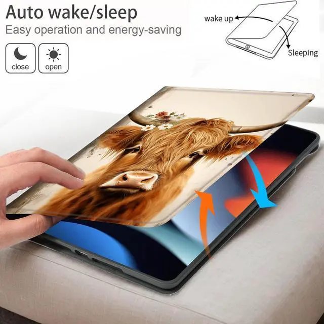 Alt view image 3 of 5 - Bxgolkgd Tablet Case for Samsung Galaxy Tab A11 8.7 Inch 2025 Model (SM-X133/X135/X135F),Shockproof Stand Cover with Heat Dissipation,Auto Wake/Sleep Function,Cute Highland Cow
