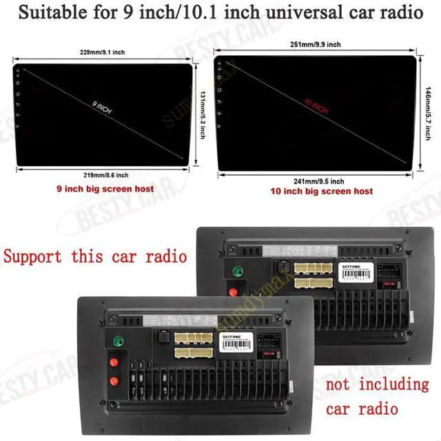 Alt view image 5 of 5 - Fits for Toyota Sienna 2006-2010 Car Radio Stereo Fascia Frame Double DIN 9 inch Dash Installation Mounting Kit