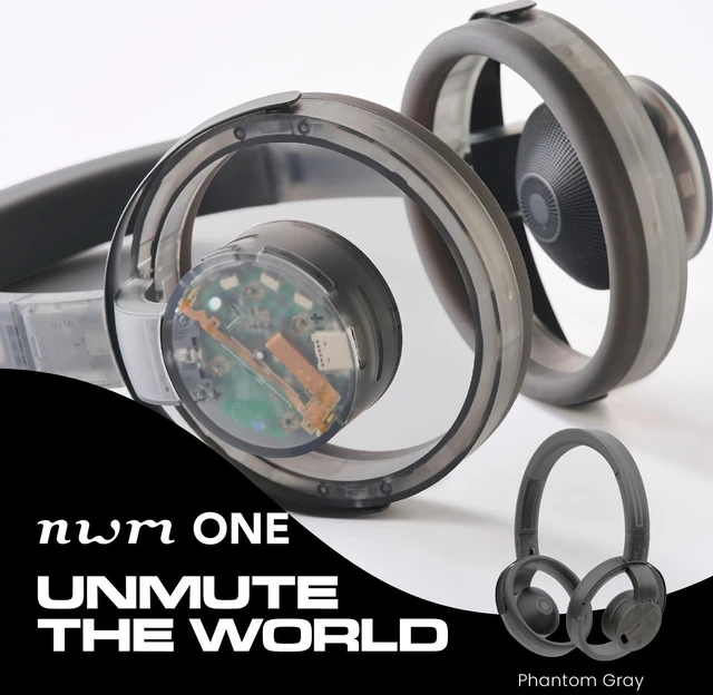 Alt view image 2 of 5 - nwm ONE Wireless Open-Ear Headphones Phantom Gray