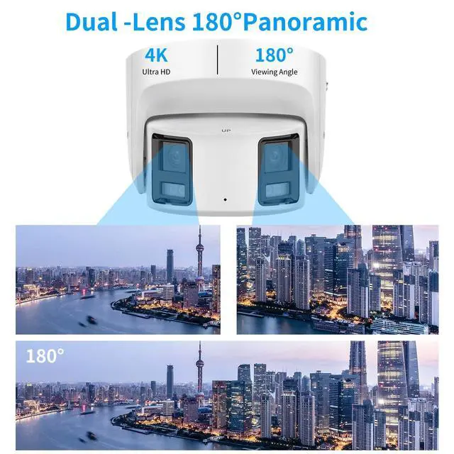 Alt view image 3 of 5 - 8MP 4K HIKVIS0N_Panoramic IP Camera, DS-2CD2387G2P-LSU/SL Upgrade, 24/7 Color Vision, 130dB WDR, AI Human/Vehicle Detection, IP67 & Active Deterrence,DS-2CD3387G2P-LSU/SL 4MM International Version