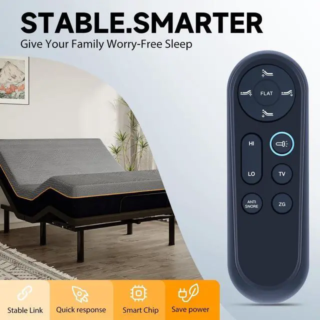 Alt view image 3 of 5 - ZWP Replacement Remote Control Compatible for Boyd Sleep Full Body Incline Adjustable Bed NB803INC1QN