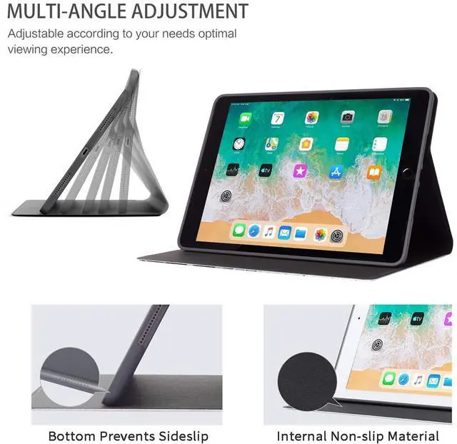 Alt view image 5 of 5 - ZXYBNMLE Case for iPad 9.7 Case (6th/5th Gen), Protective Tablet Cover with Adjustable Stand and Magnetic Auto Wake/Sleep,Cute Highland Cow