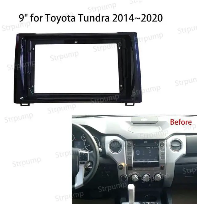 Alt view image 2 of 2 - 9'' Car Radio Stereo Dash Frame Fascia Bezel Panel Compatible for Toyota Tundra 2014 15 16 17 18 19 20 Install Mount Kit