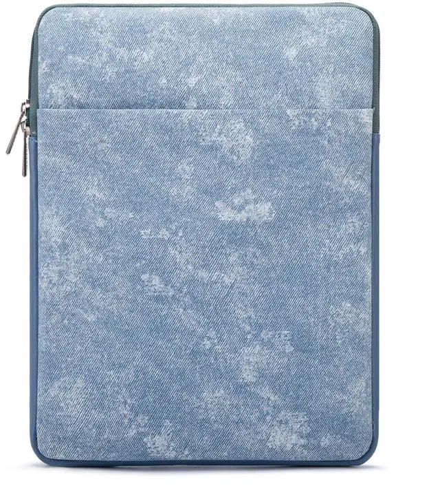 Main image of Kinmac 360 Protective Vertical Laptop Sleeve Case Cover Bag (Blue Denim PU, 13.5 inch-14 inch)
