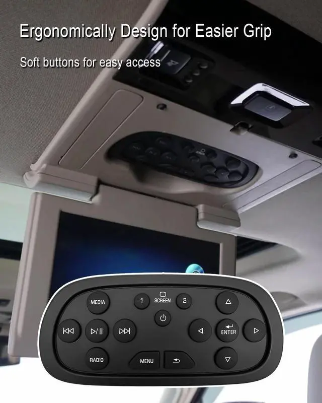 Alt view image 4 of 5 - Video Remote Control Fit for Chevy Silverado 1500 2500HD 3500 HD Suburban Tahoe GMC Sierra Yukon Buick Cadillac SRX/XTS 2013-2021, DVD Entertainment Remote Control Replace 84012997, 23432161