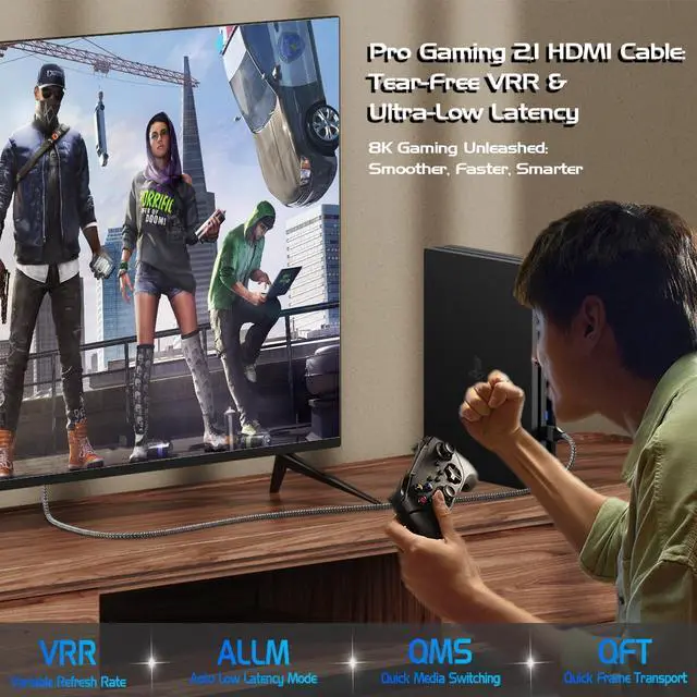Alt view image 4 of 5 - URELEGAN 3FT HDMI Cable 8K 5-Pack, High Speed HDMI Cord 4K@120Hz/144Hz, 8K@60Hz, HDMI 2.1 Support eARC, HDCP2.3/2.2, HDR10+ for KVM, Fire TV Stick, PS5, Xbox, LG, Roku, Switch, Portable Monitor