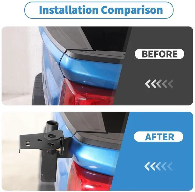Alt view image 2 of 5 - Linskip Heavy Duty CB & Flagpole Bracket Compatible with Chevrolet Silverado & GMC Sierra 2019+, Silverado cb Antenna Mount, Silverado Exterior Accessories(Right)
