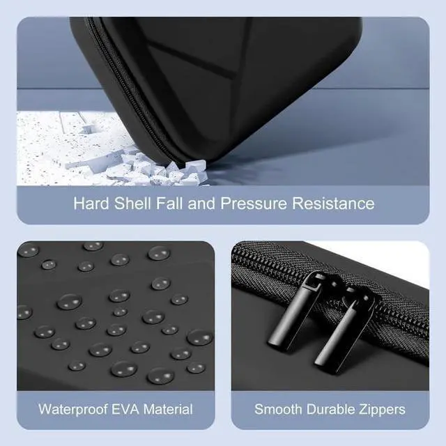 Alt view image 4 of 5 - miloocul EVA Electronic Accessories Storage Case Large Shockproof Waterproof Storage Bag for Electronics Organizer Portable Cable Storage Bag for Travel or Work (Black, Single Layer)