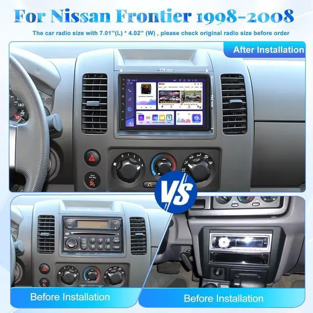 Alt view image 2 of 5 - 4+64G Car Stereo for Nissan Frontier 1998-2008, 350Z 2003-2009, Sentra 2007-2012, 7'' QLED Touch Screen Car Radio with Carplay Android Auto, Bluetooth, Backup Camera, FM/AM RDS Radio, GPS, WiFi