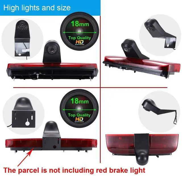 Alt view image 3 of 5 - HD 1280x720pixel 1000Lines Third Brake Light Backup Camera Brake lamp Parking Camera Vehicle Rear View Camera Transporter Replacement for Ford Transit Connect 2014-2017