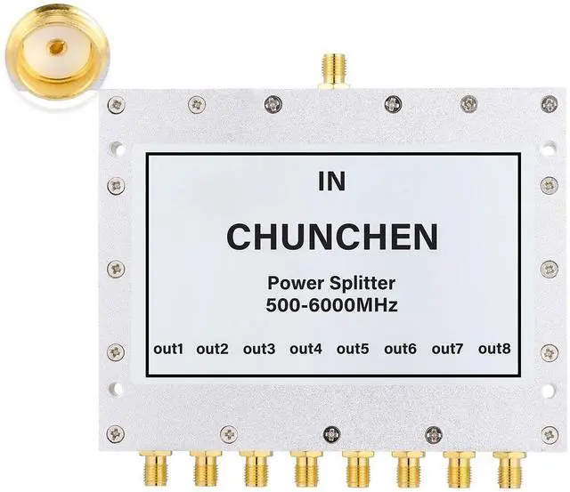Main image of CHUNCHEN 8 Way 0.5-6GHz Power Splitter 50 Ohm SMA Female Connector Signal Splitter 500Mhz-6000Mhz Cable Signal Splitter 1 Input 8 Output for Antenna Cable