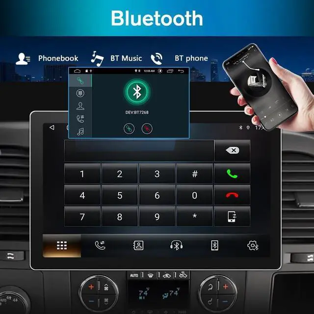 Alt view image 5 of 5 - AWESAFE 11.5 inch Car Radio Stereo for Chevy Chevrolet Silverado Tahoe Equinox GMC Sierra Yukon 2007-2013 with CarPlay Android Auto