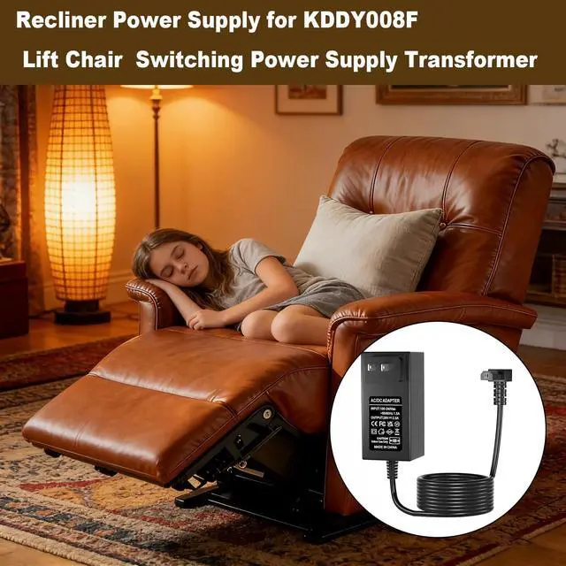 Alt view image 3 of 5 - KDDY008M Power Adapter Compatible with Kaidi Replace ZBHWX-A290020A W52RA73-290018 HXY-270V2220A KDDY001 KDDY008 KDDY008F Recliner Sofa Lift Chairs Power Supply Cord Charger