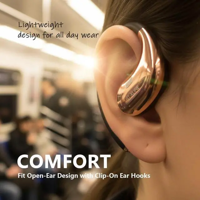 Alt view image 2 of 5 - Sport Open Ear Headphones Bluetooth 6.0, Clip On Earbuds Wireless with 36H Playtime for Running & Gym, Noise Cancelling Comfort Fit