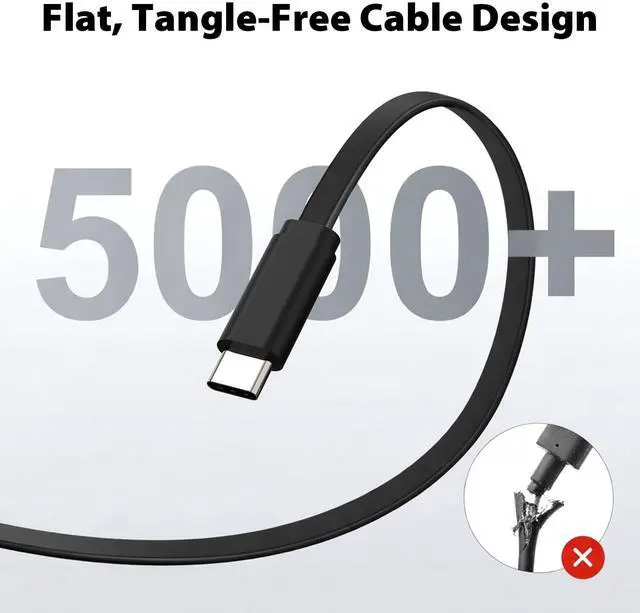 Alt view image 5 of 5 - Travel Depot Flat USB C Cable 3-Pack, 60W Fast Charging & Data Sync, 4ft Type C Flat Charging Cables, Durable TangleFree Design, Wide Device Compatibility, Color Combo, Includes Travel Storage Bag