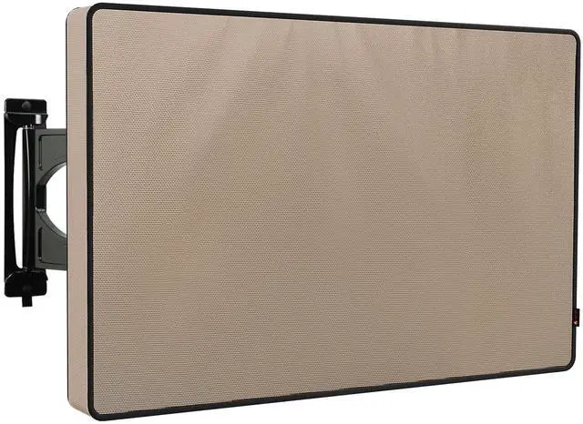 Main image of iBirdie Outdoor TV Cover 40 to 43 inch Weatherproof, Cover Size 39.5"L x 25"H, Waterproof for Outside Flat Screen 40 to 43 inch TV, Light Brown 600D Thick Fabric Screen Protector with Bottom