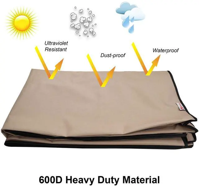Alt view image 3 of 4 - iBirdie Outdoor TV Cover 40 to 43 inch Weatherproof, Cover Size 39.5"L x 25"H, Waterproof for Outside Flat Screen 40 to 43 inch TV, Light Brown 600D Thick Fabric Screen Protector with Bottom