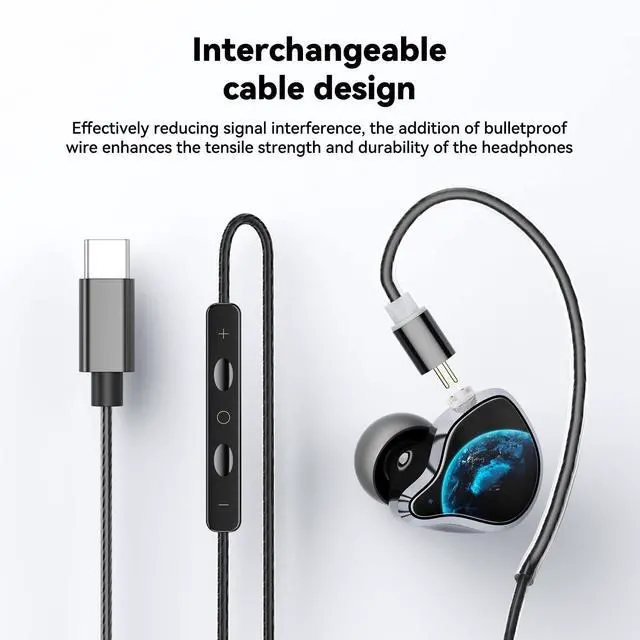 Alt view image 2 of 5 - 3 in 1 Detachable Earbuds, In-Ear/Over-Ear/Wired Headphones with ANC Noise Canceling, Bluetooth Multipoint Connection, Wired Mode for Karaoke & Live Streaming, HiFi Sound for Sleep, Sports, Gaming