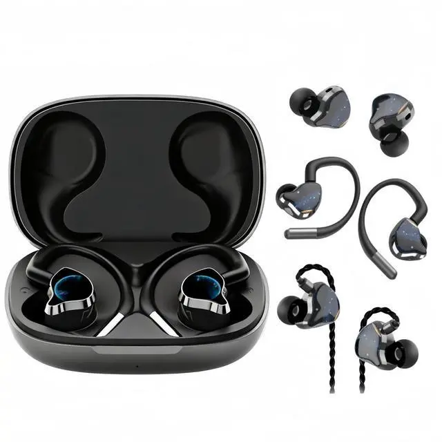 Main image of 3 in 1 Detachable Earbuds, In-Ear/Over-Ear/Wired Headphones with ANC Noise Canceling, Bluetooth Multipoint Connection, Wired Mode for Karaoke & Live Streaming, HiFi Sound for Sleep, Sports, Gaming