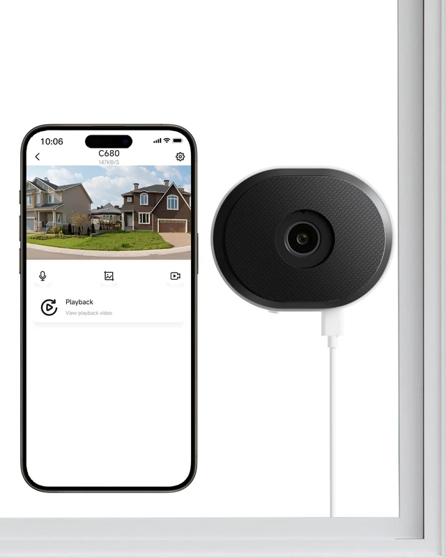 Main image of ZOSI C680 2K 3MP WiFi Indoor Window Mounted Security Camera No Drill