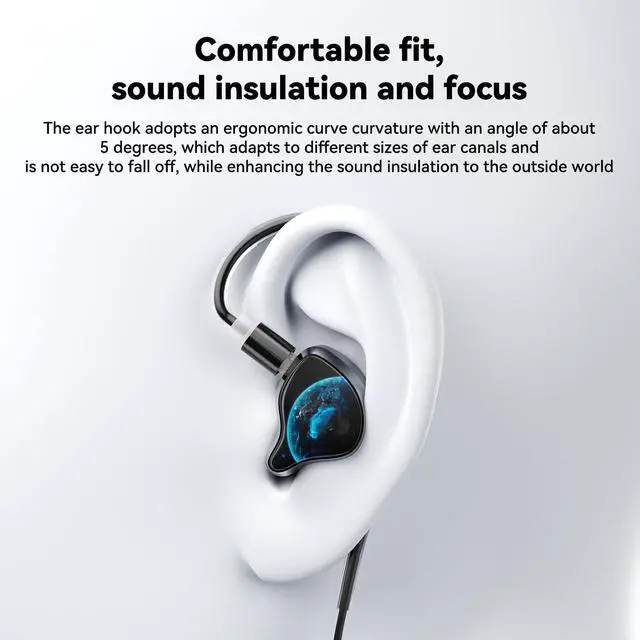 Alt view image 5 of 5 - 3 in 1 Detachable Earbuds, In-Ear/Over-Ear/Wired Headphones with ANC Noise Canceling, Bluetooth Multipoint Connection, Wired Mode for Karaoke & Live Streaming, HiFi Sound for Sleep, Sports, Gaming