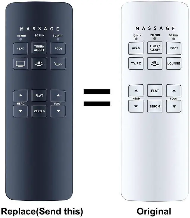 Alt view image 2 of 5 - New Replacement Adjustable Bed Remote Control Compatible with Serta Motion Perfect 2.0 Adjustable Bed 258B 75310