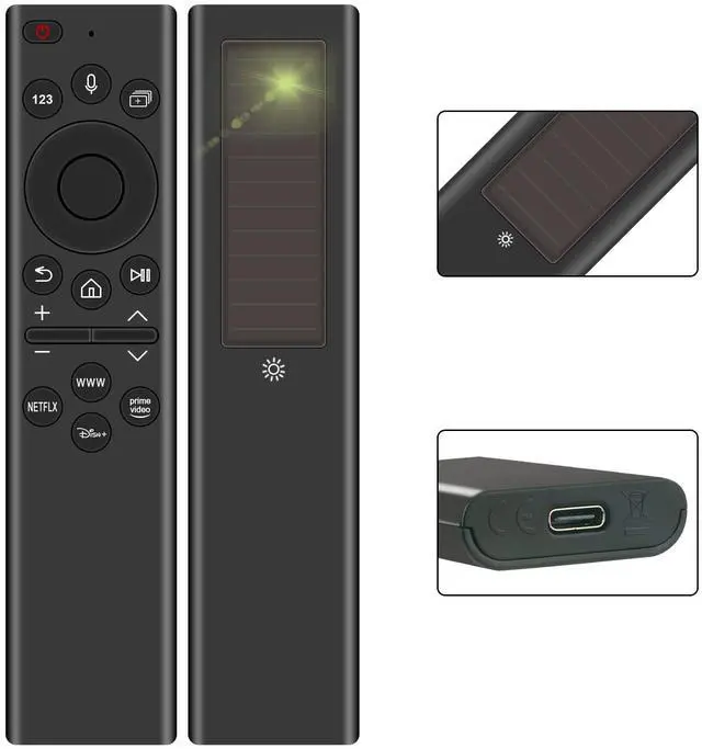 Alt view image 3 of 5 - New BN59-01385D Solar Voice Replaced Remote Fits for Samsung 4K QLED TV QN43LS03AAFXZA QN50Q60AAFXZA QN55LS03AAFXZA