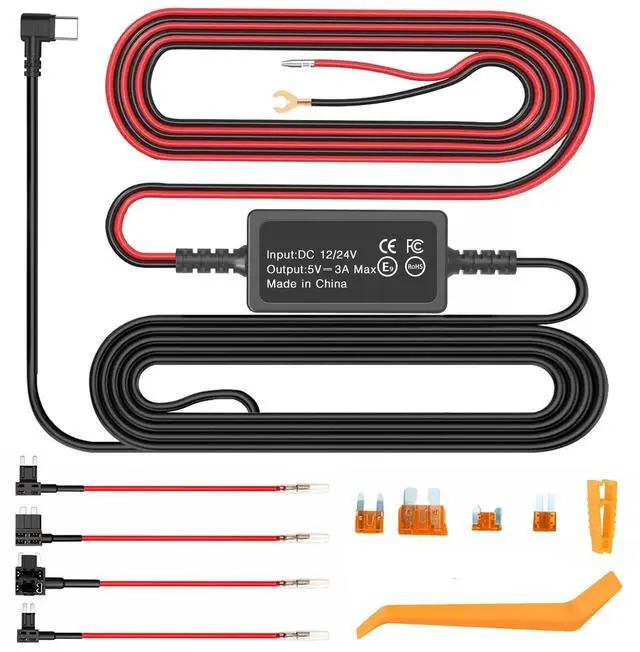 Main image of USB-C Hardwire Kit for Cobra Dash Cams,Compatible Cobra SC Series Dash Cameras SC120SC 220CSC 250RDC 5V/3A Output,Cobra Dashcam Charger Power Cord with Parking Mode and Motion Detection