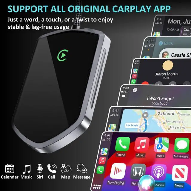 Alt view image 2 of 5 - symtype Wireless Carplay Adapter, Converts Wired to Wireless Carplay 2024 Upgrade Dongle for Play Carplay&Wireless Control Plug, Fit for Cars 2017+ & for Apple iPhone iOS 10+, Eas