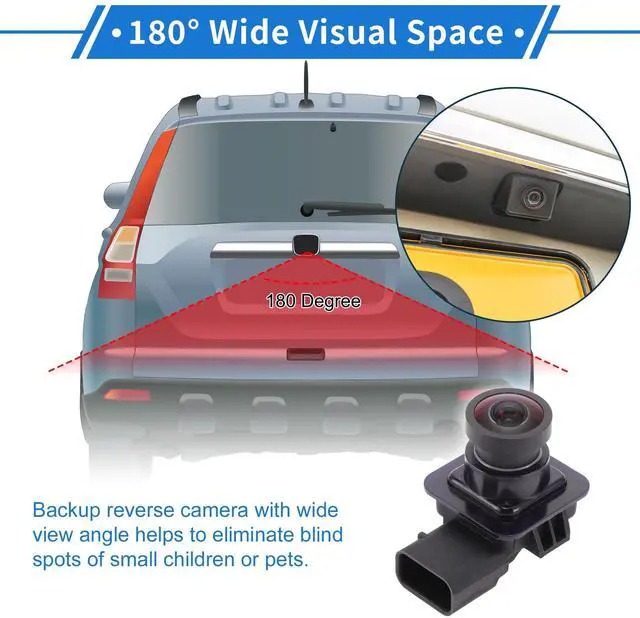 Alt view image 2 of 3 - VekAuto 1 Pcs Rear View Camera for Ford Flex 2013 2014 2015 2016 2017 2019 License Plate Park Assist Camera Backup Reverse Camera