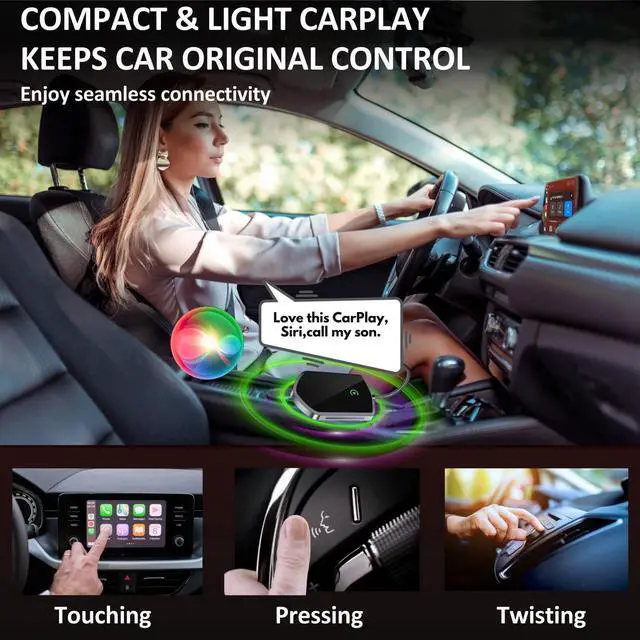 Alt view image 3 of 5 - symtype Wireless Carplay Adapter, Converts Wired to Wireless Carplay 2024 Upgrade Dongle for Play Carplay&Wireless Control Plug, Fit for Cars 2017+ & for Apple iPhone iOS 10+, Eas