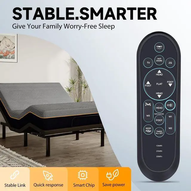 Alt view image 3 of 5 - ZWP Replacement Remote Control fit for iDealBed 4i 5i G4 Custom Adjustable Bed Base G4NOV-4i 5i S4-4i-SS S4-5i-SS G4-5i-SS iDeal4I-QN