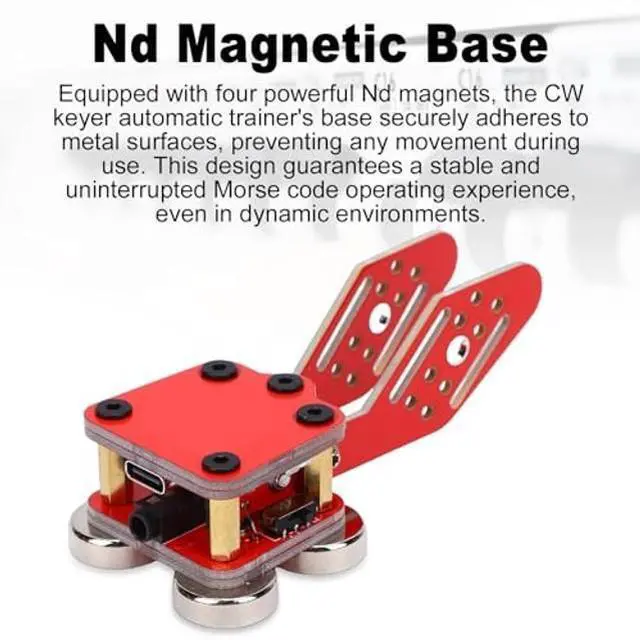 Alt view image 3 of 5 - Yoidesu CW Keyer, PCB Double Paddle Automatic Morse Code Key with 4 Nd Magnetic Base, Universal 3.5mm Sound Jack Type C Interface for HAM Radio Smartphones Computers