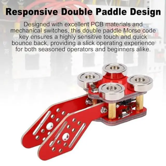 Alt view image 5 of 5 - Yoidesu CW Keyer, PCB Double Paddle Automatic Morse Code Key with 4 Nd Magnetic Base, Universal 3.5mm Sound Jack Type C Interface for HAM Radio Smartphones Computers