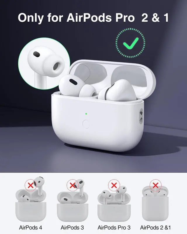 Alt view image 2 of 5 - Replacement Charging Case for AirPods Pro (2nd & 1st Gen), Wireless Charging, Fast Pairing, 660mAh Battery, Lightning Charging Port (Earbuds Not Included)