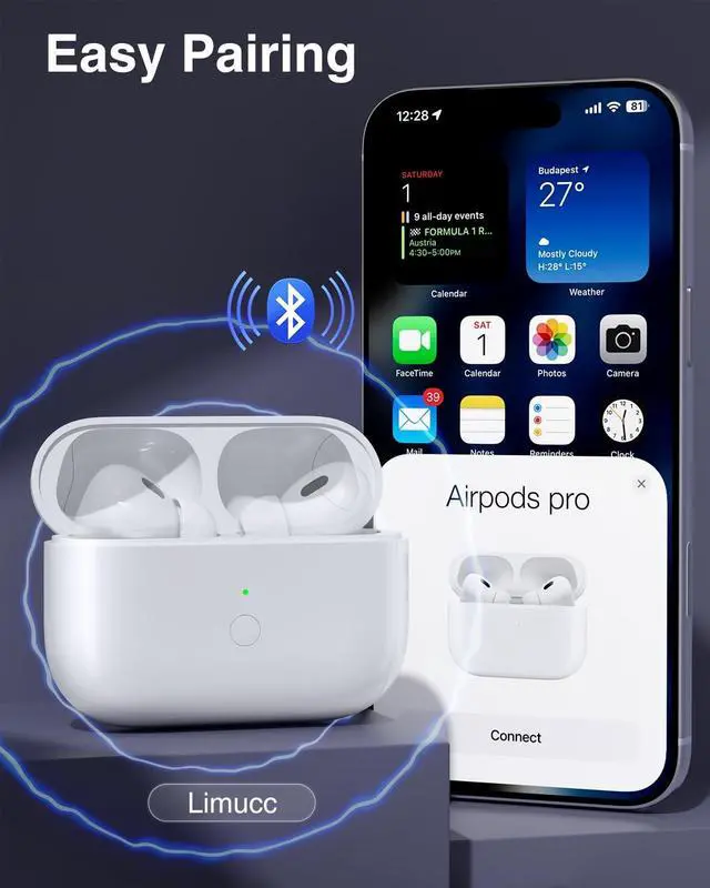 Alt view image 5 of 5 - Replacement Charging Case for AirPods Pro (2nd & 1st Gen), Wireless Charging, Fast Pairing, 660mAh Battery, Lightning Charging Port (Earbuds Not Included)