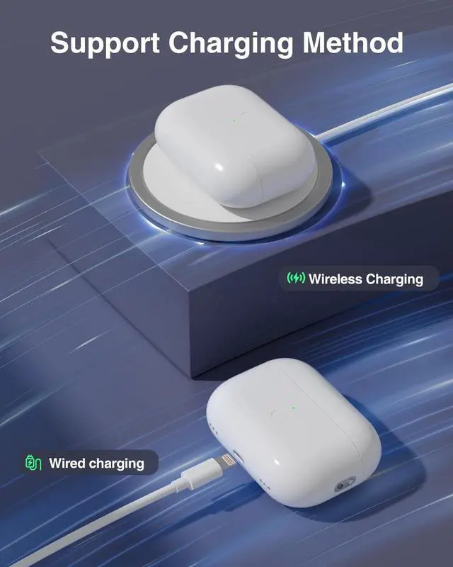 Alt view image 3 of 5 - Replacement Charging Case for AirPods Pro (2nd & 1st Gen), Wireless Charging, Fast Pairing, 660mAh Battery, Lightning Charging Port (Earbuds Not Included)