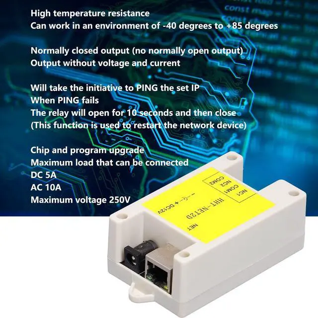 Alt view image 4 of 5 - Upgraded IP Network Relay Module 2 Channel Internet Watchdog Remote Control DC12V NET2D -40 to +85 Degrees