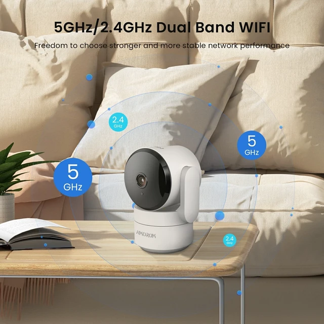 Alt view image 2 of 5 - AMOROM Indoor Camera 2K, Alexa Camera for Baby/Elderly/Pet Monitoring