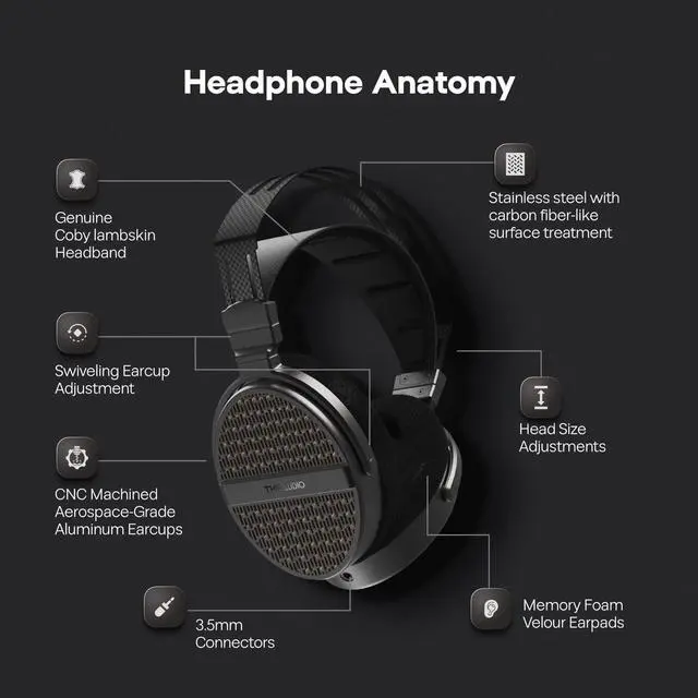 Alt view image 5 of 5 - Linsoul THIEAUDIO Cypher Flagship 20-Core N45 Dynamic Driver Headphones, Open-Back, Neutral Reference Tuning, Aerospace-Grade Aluminum Components for Gamers & Audiophiles Studio Professionals
