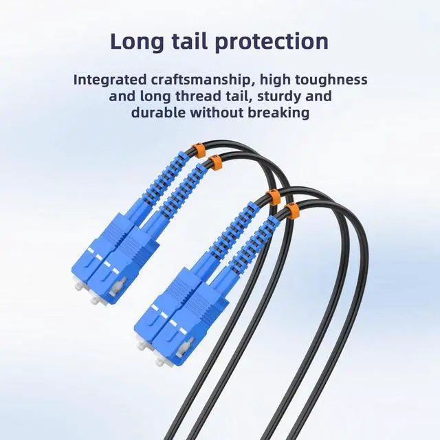 Alt view image 4 of 5 - Jeirdus 20M SC to SC Outdoor Armored Duplex 9/125 SM Fiber Optic Cable Jumper - Optical Patch Cord, Singlemode, 20Meters, 65ft
