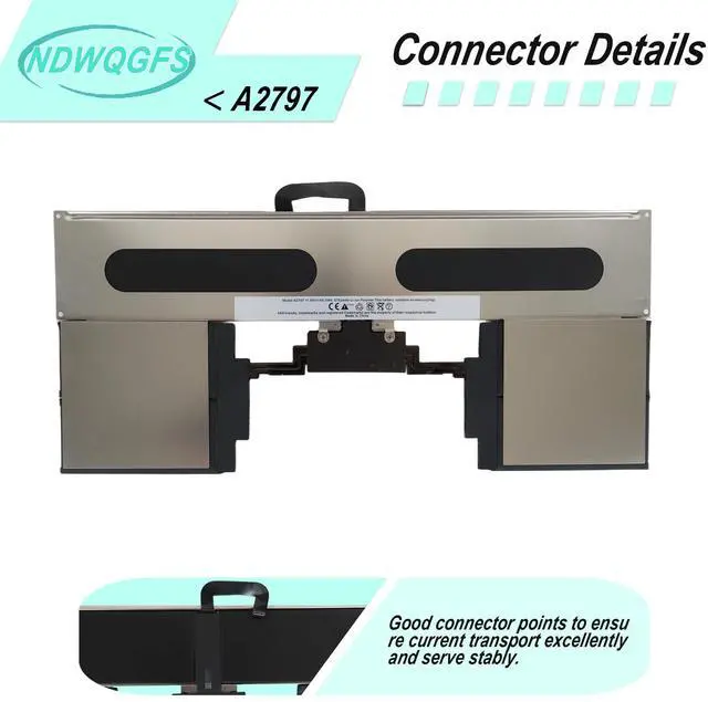 Alt view image 3 of 5 - NDWQGFS A2797 A2941 Laptop Battery Compatible with MacBook Air 15-inch M2 2023 (A2941) & M3 2024 (A3114) ^^ 11.54V 66.5Wh Li-Polymer ^^ Compatible with EMC 8301, MRYQ3LL/A, MQKX3LL/A