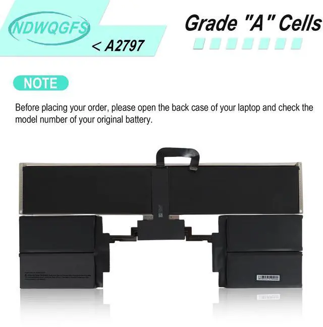 Alt view image 5 of 5 - NDWQGFS A2797 A2941 Laptop Battery Compatible with MacBook Air 15-inch M2 2023 (A2941) & M3 2024 (A3114) ^^ 11.54V 66.5Wh Li-Polymer ^^ Compatible with EMC 8301, MRYQ3LL/A, MQKX3LL/A