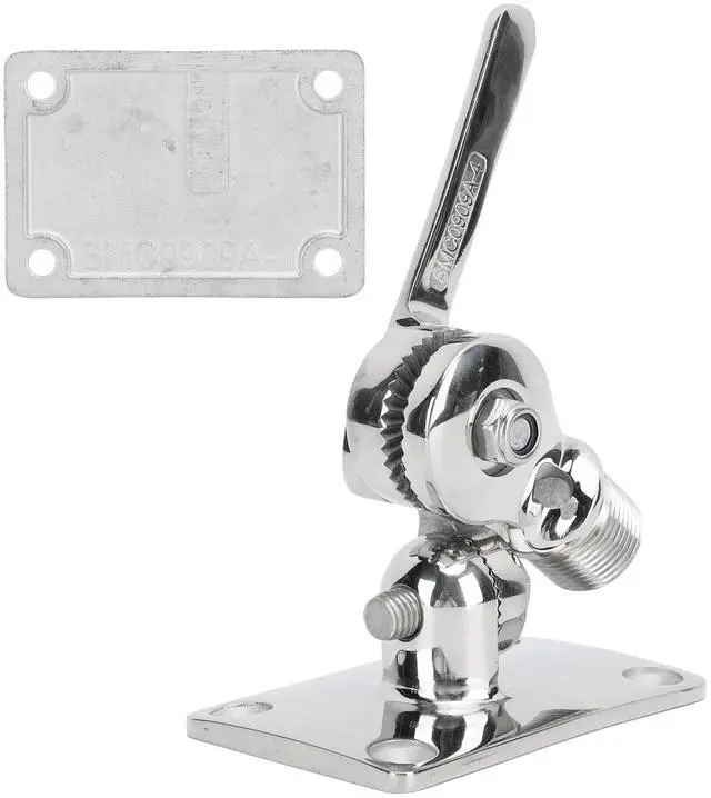 Alt view image 4 of 5 - Qqmora Stainless Steel Adjustable VHF Antenna Mount for Boats & Yachts - Marine Grade Base Bracket with Ratchet, Impervious & Prevent