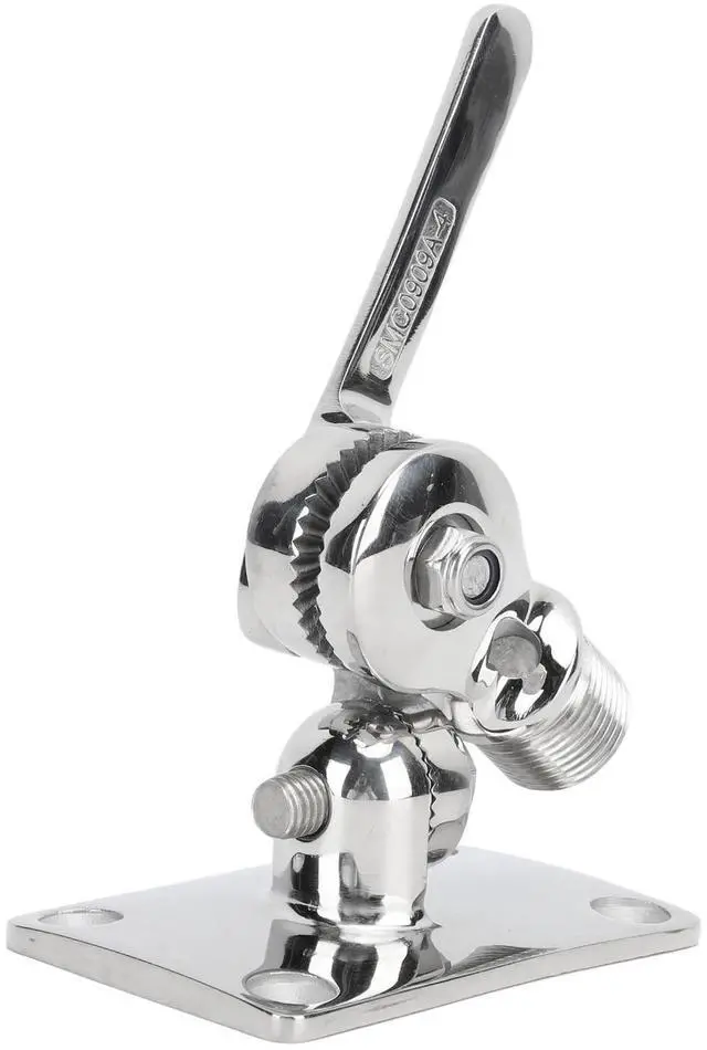 Alt view image 3 of 5 - Qqmora Stainless Steel Adjustable VHF Antenna Mount for Boats & Yachts - Marine Grade Base Bracket with Ratchet, Impervious & Prevent