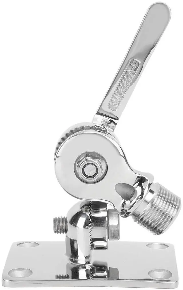 Main image of Qqmora Stainless Steel Adjustable VHF Antenna Mount for Boats & Yachts - Marine Grade Base Bracket with Ratchet, Impervious & Prevent