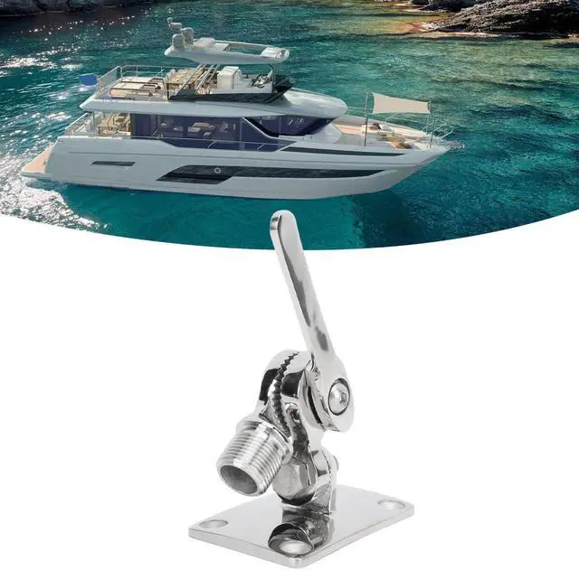 Alt view image 5 of 5 - Qqmora Stainless Steel Adjustable VHF Antenna Mount for Boats & Yachts - Marine Grade Base Bracket with Ratchet, Impervious & Prevent