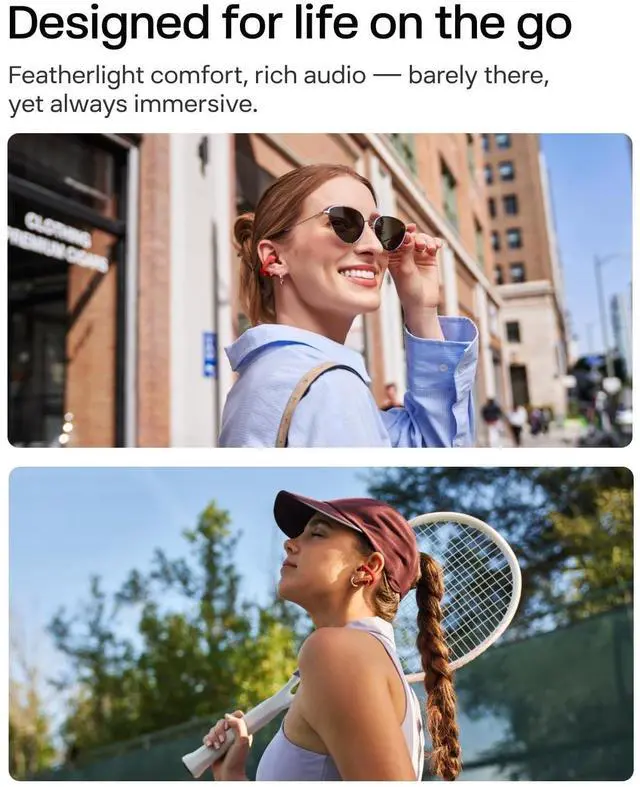 Alt view image 4 of 5 - SHOKZ OpenDots ONE-Open-Ear Headphones, Clip-On Earbuds-Wireless Bluetooth Earbuds with Microphone-Secure, Lightweight, Comfort-Premium Dolby Audio-Water Resistant-Fast Charging-Up to 40 hrs Pl