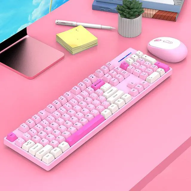 Alt view image 5 of 5 - SENECESLI Wireless Keyboard and Mouse Combination, 2.4G Ergonomic Keyboard for Typing, Unique and Mouse Combination with Clear Characters, Intelligent Sleep Mode (Type 1)