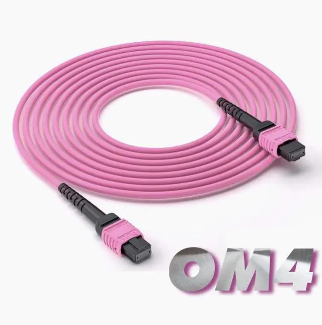 Alt view image 3 of 5 - Elfcam - 15m/49.21ft Fiber Optic Cable MPO Female to MPO Female, 12 Fibres Multimode OM4, Type B, Purple (15m, 12 Fibers)